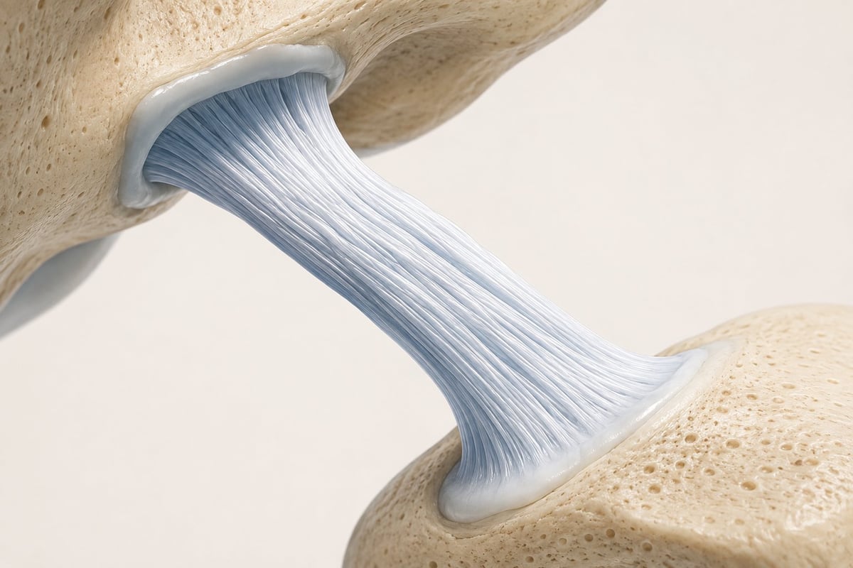 Ligamento en estado de Distensión: Ligamento con fibras continuas en estado de distensión.